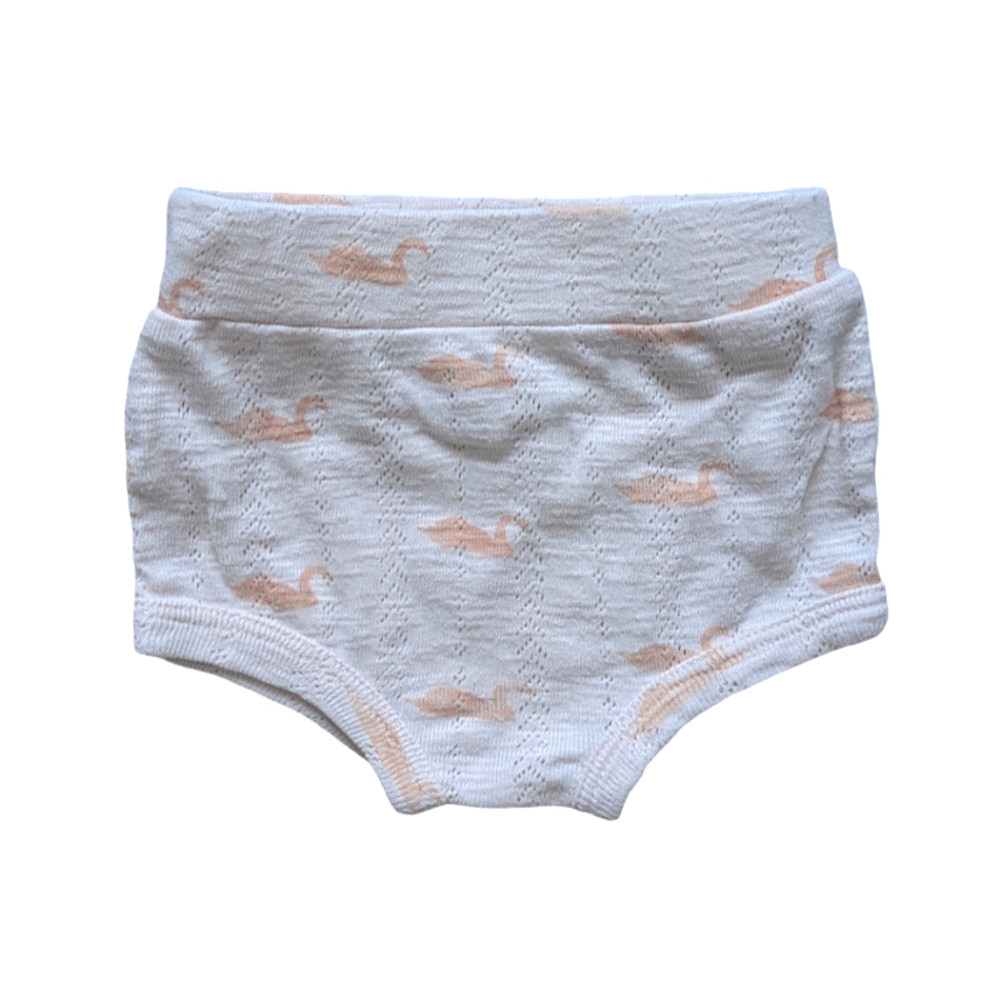 kate quinn Pointelle Swan Bummies - Size 0-3M